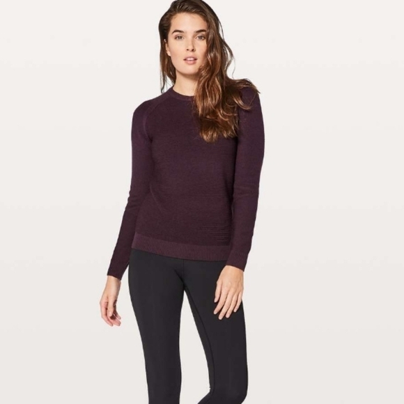 lululemon athletica Sweaters - Lululemon Simply Wool Sweater Black Cherry Size Small